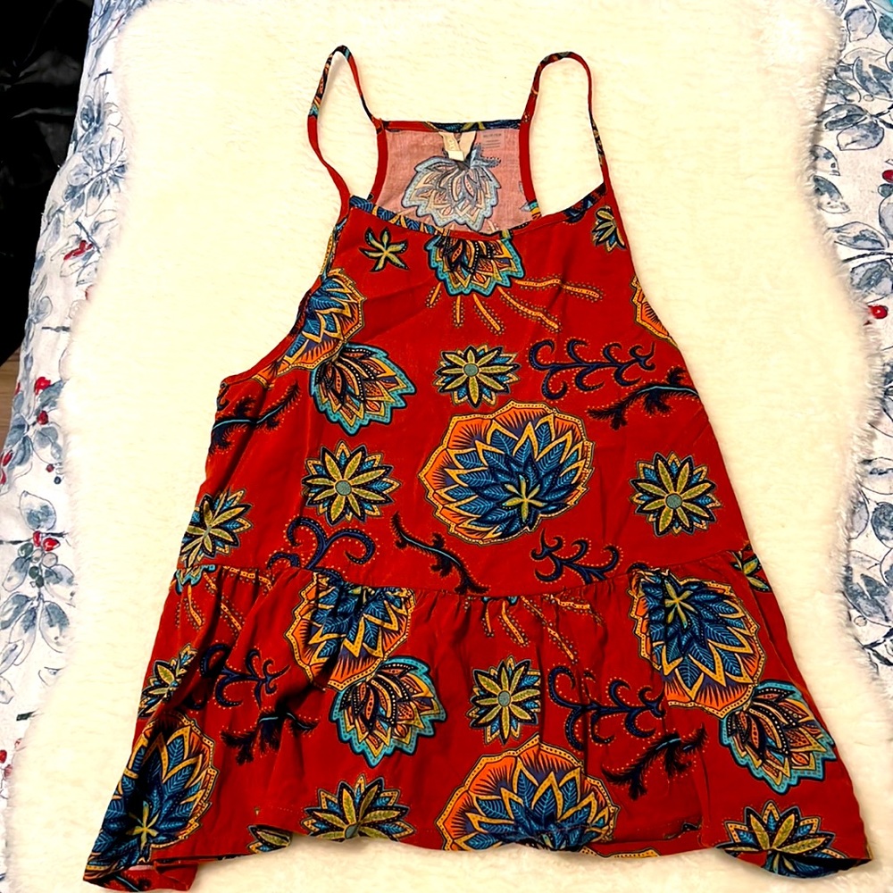 ROXY burnt orange paisley floral top